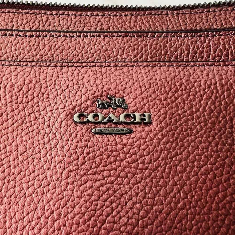 COACH Metallic Cherry Leather Multiple Journal Pop Out Pouch Crossbody Bag
